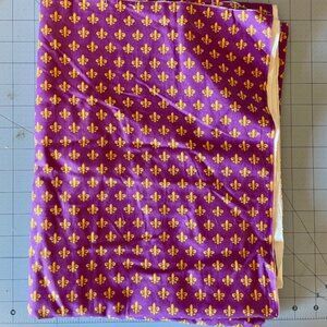 Mardi Gras Cotton Fabric by M'Liss Fleur De Lis (3+ Yards)